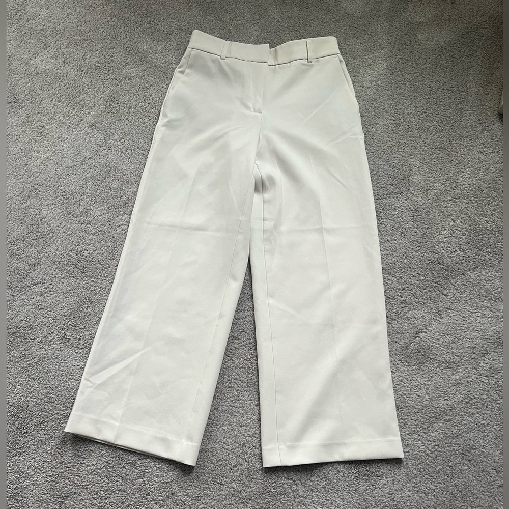 Joie Off-White Wide-Leg Trousers